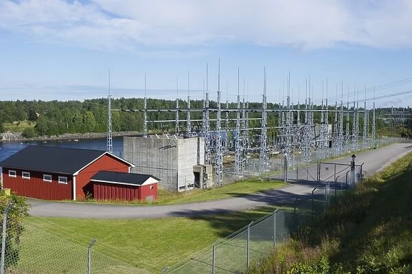 Hydro-electric powerstation, Ljusnan River, Ljusne, Halsingland, Norrland, Sweden, august