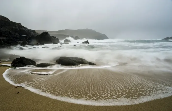 Framed Print : Incoming tide on beach, Clogher Bay, Clogher, Dingle Peninsula, County Kerry, Munster, Ireland, November Framed Print : Incoming tide on beach, Clogher Bay, Clogher, Dingle Peninsula, County Kerry, Munster, Ireland, November