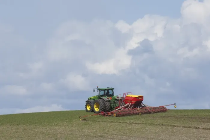 Framed Print : John Deere 8530 tractor with Vaderstad seed drill, sowing seed in field, Skane, Sweden, spring Framed Print : John Deere 8530 tractor with Vaderstad seed drill, sowing seed in field, Skane, Sweden, spring