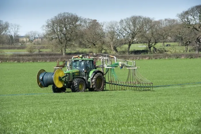 Framed Print : John Deere tractor with umbilical slurry spreader, spreading slurry into pasture, Winmarleigh, Lancashire, England Framed Print : John Deere tractor with umbilical slurry spreader, spreading slurry into pasture, Winmarleigh, Lancashire, England