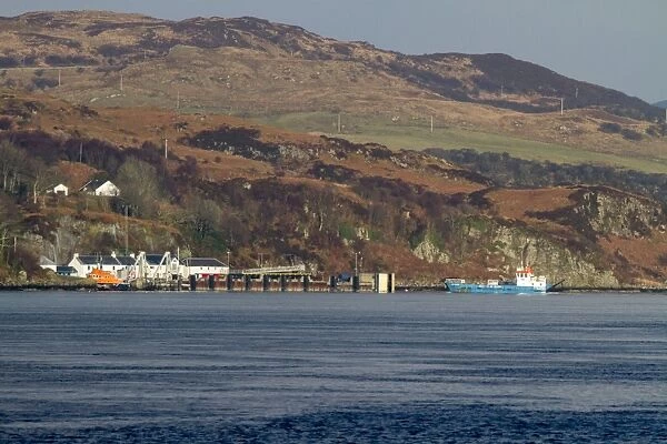 The Jura Ferry, Eilean Dhiura, coming into Port Askaig on the Isle of Islay Scotland