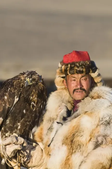 Framed Print : Kazakh hunter with Golden Eagle (Aquila chrysaetos), Altai Mountains, Bayan-Ulgii, Western Mongolia, october Framed Print : Kazakh hunter with Golden Eagle (Aquila chrysaetos), Altai Mountains, Bayan-Ulgii, Western Mongolia, october