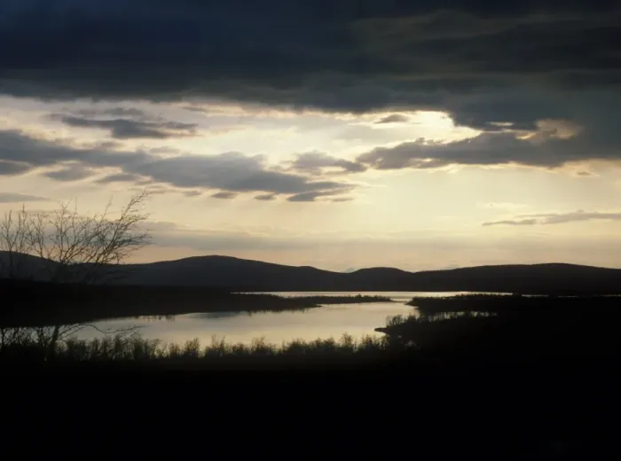 Framed Print : Kilpisjarvi Lake, North West Finland. Taken late evening in May, land of the midnight sun