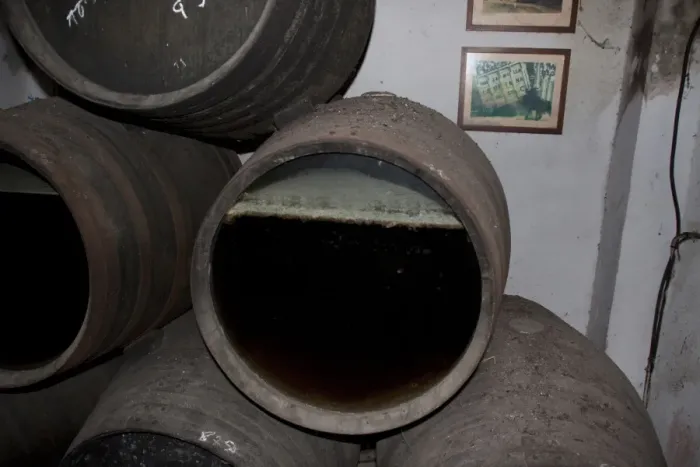 Framed Print : La Gitana sherry at Sanlucar de la Barrameda. A grass fronted sherry barrel show the fermenting process Framed Print : La Gitana sherry at Sanlucar de la Barrameda. A grass fronted sherry barrel show the fermenting process