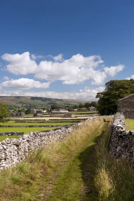 Framed Print : Lane in farmland with drystone walls and stone barns, looking towards towards Burtersett, Shaws Lane, near Hawes Framed Print : Lane in farmland with drystone walls and stone barns, looking towards towards Burtersett, Shaws Lane, near Hawes