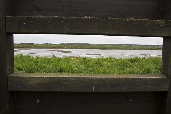 Looking over Belpers Lagoon from a viewing hide on Havergate Island Suffolk