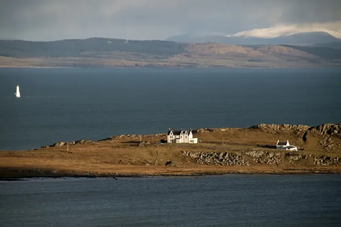 Framed Print : Looking east from the Isle of Jura over the Light Houses at Lowlandmans Bay Framed Print : Looking east from the Isle of Jura over the Light Houses at Lowlandmans Bay