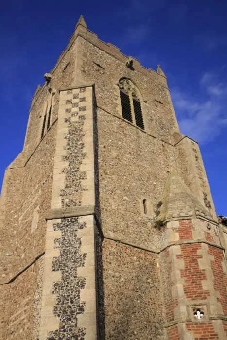Framed Print : Medieval church tower, St. Marys Church, Bacton, Suffolk, England, november Framed Print : Medieval church tower, St. Marys Church, Bacton, Suffolk, England, november