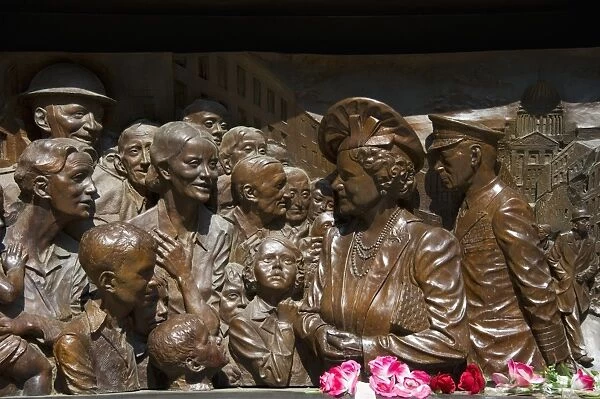 Memorial to Queen Elizabeth The Queen Mother, relief bronze sculpture depicting King George VI