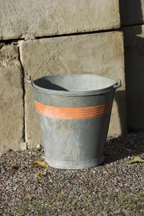 Framed Print : Metal bucket in farmyard, Sweden, october Framed Print : Metal bucket in farmyard, Sweden, october