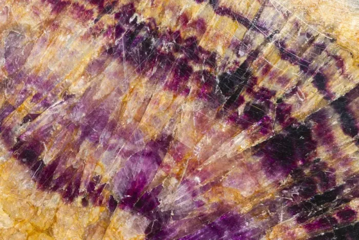 Framed Print : Minerals, Blue John or Derbyshire Spar, surface of un-polished piece of fluorite mineral, from Blue John Cavern Framed Print : Minerals, Blue John or Derbyshire Spar, surface of un-polished piece of fluorite mineral, from Blue John Cavern