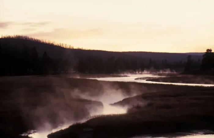 Framed Print : Mist Early morning mist rising from Madison River, Yellowstone, USA Framed Print : Mist Early morning mist rising from Madison River, Yellowstone, USA