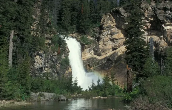 Framed Print : Montana Running Eagle Falls, Glacier Nat. Pk. Montana, USA