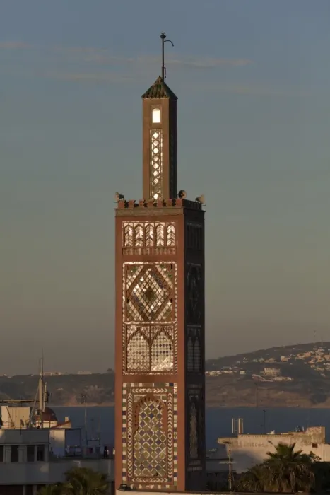 Framed Print : Mosque minaret in coastal city at sunset, Mosque Sidi Bouabid, Tangier, Morocco, april Framed Print : Mosque minaret in coastal city at sunset, Mosque Sidi Bouabid, Tangier, Morocco, april