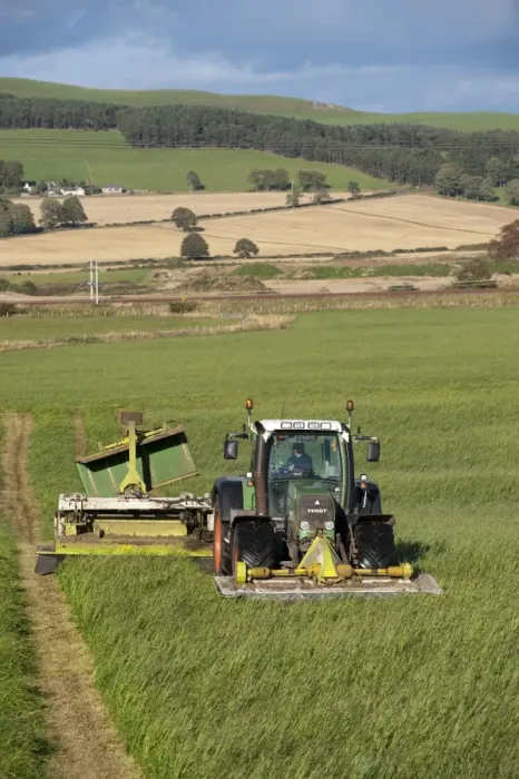 Framed Print : Mowing second cut grass with front and rear mounted mower conditioners on Fendt tractor, Cumbria, England, september Framed Print : Mowing second cut grass with front and rear mounted mower conditioners on Fendt tractor, Cumbria, England, september