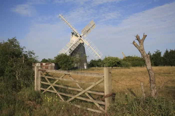 Framed Print : Nineteenth Century tower mill, Thelnetham Windmill, Thelnetham, Little Ouse Valley, Suffolk, England, june
