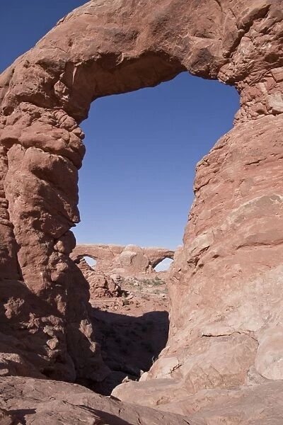 North and South Window viewed from Turret Arch - Arches National Park Utah America