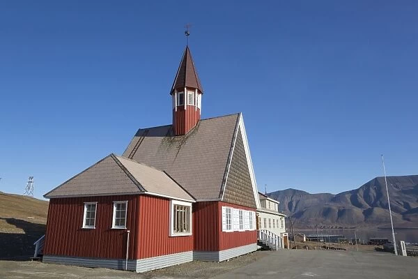 Most northern church in world, Svalbard Kirke, Longyearbyen, Spitsbergen, Svalbard, August