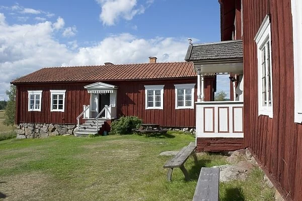 Old Halsinge farmhouse, cultural heritage museum, Lokagarden, Alfta, Halsingland, Norrland, Sweden, august