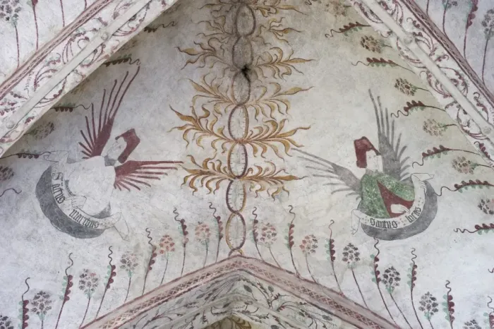 Framed Print : Paintings of saints on church ceiling, Tierp, Uppsala County, Uppland, Sweden, march Framed Print : Paintings of saints on church ceiling, Tierp, Uppsala County, Uppland, Sweden, march