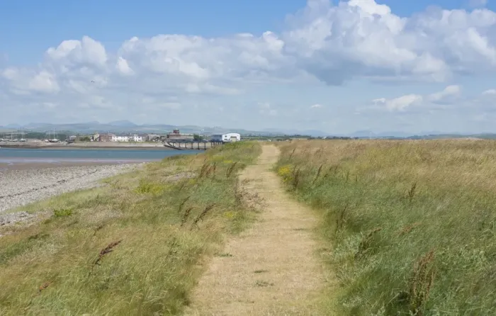 Framed Print : Pathway cut through grass near coast, Piel Island, Islands of Furness, Barrow-in-Furness, Cumbria, England, July Framed Print : Pathway cut through grass near coast, Piel Island, Islands of Furness, Barrow-in-Furness, Cumbria, England, July