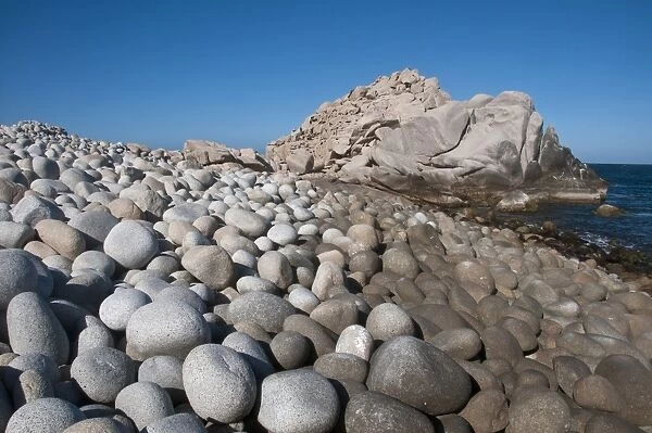Pebbles on beach, Cabo Pulmo National Marine Park, Baja California Sur, Mexico, march