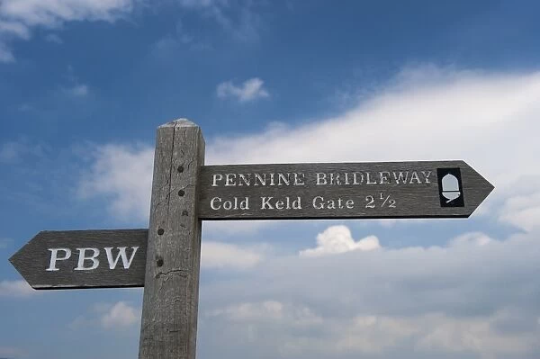 Pennine Bridleway sign, Yorkshire Dales N. P. North Yorkshire, England, May