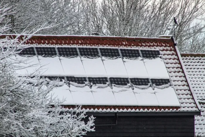 Framed Print : photo voltaic solar panels stop working when covered in winter snow Framed Print : photo voltaic solar panels stop working when covered in winter snow