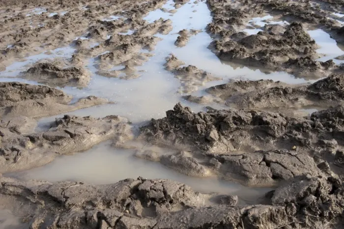 Framed Print : Ploughed arable field with extreme waterlogging, Yorkshire, England, February Framed Print : Ploughed arable field with extreme waterlogging, Yorkshire, England, February