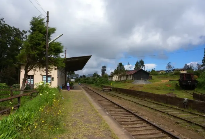 Framed Print : Quiet rural upland railway station, Pattipola, Central Highlands, Sri Lanka, december