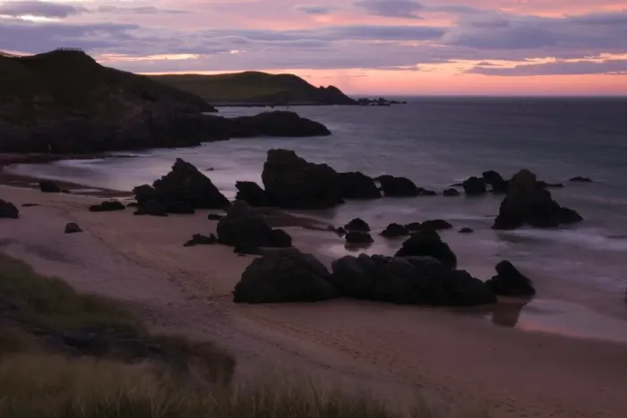 Framed Print : Rocks on beach at sunset, Durness Beach, Durness, Sutherland, Highlands, Scotland, july Framed Print : Rocks on beach at sunset, Durness Beach, Durness, Sutherland, Highlands, Scotland, july