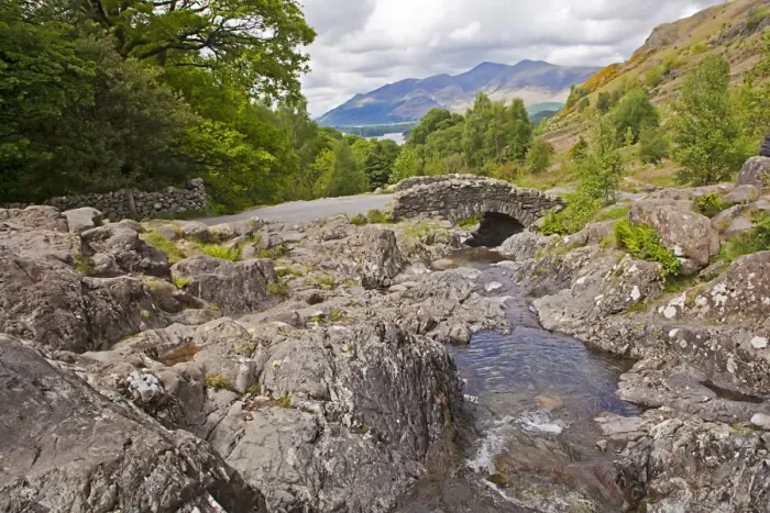 Framed Print : Rocky stream and stone bridge, Ashness Bridge, Keswick, Lake District, Cumbria, England, may Framed Print : Rocky stream and stone bridge, Ashness Bridge, Keswick, Lake District, Cumbria, England, may