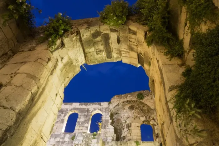 Framed Print : Roman archway at night, Silver Gate (Porta Argentea), Diocletians Palace, Split, Dalmatia, Croatia, July Framed Print : Roman archway at night, Silver Gate (Porta Argentea), Diocletians Palace, Split, Dalmatia, Croatia, July