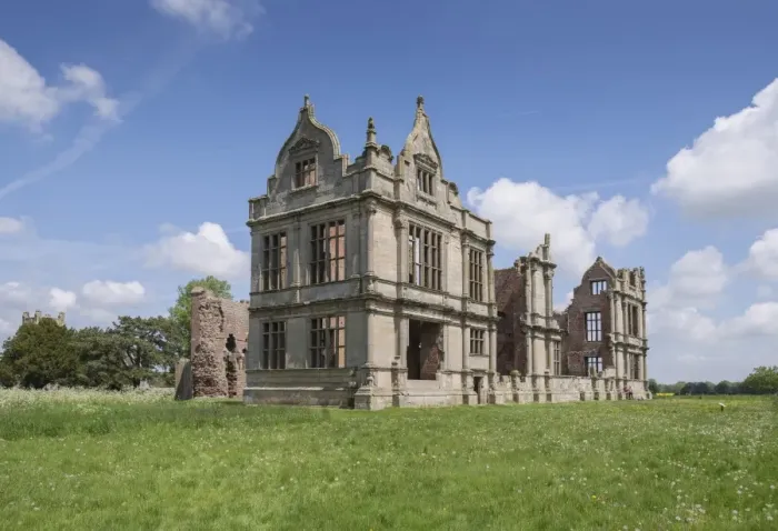 Framed Print : Ruins of Elizabethan manor house, Moreton Corbet Castle, Moreton Corbet, Shropshire, England, May