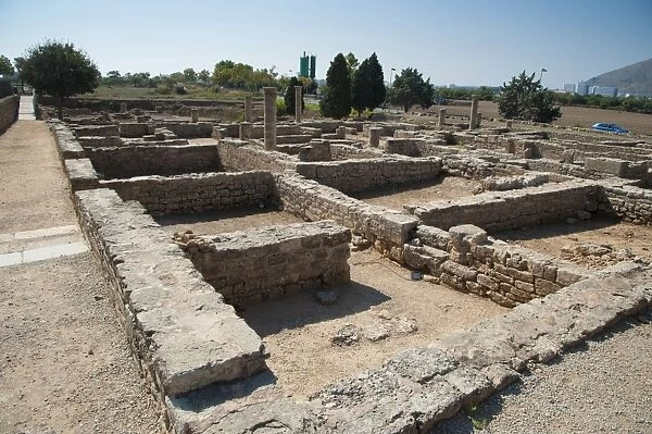 Ruins of Roman city buildings, Pollentia, Alcudia, Majorca, Balearic Islands, Spain, September