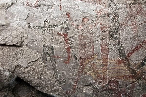 San Borjitas cave paintings, oldest cave paintings in western hemisphere, circa 7500 years old, Cueva San Borjitas