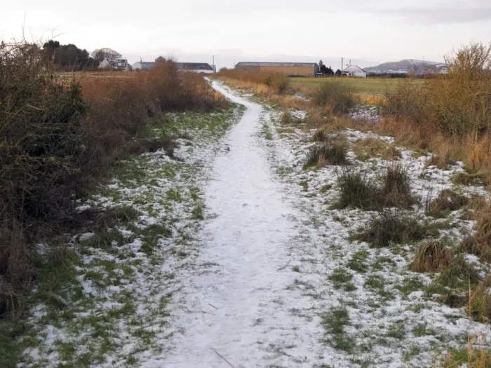 Framed Print : Snow covered path on reserve, Mersehead RSPB Reserve, Dumfries and Galloway, Scotland, december Framed Print : Snow covered path on reserve, Mersehead RSPB Reserve, Dumfries and Galloway, Scotland, december