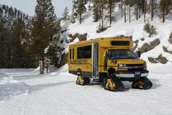 Framed Print : Snow vehicle used to access closed roads, Yellowstone N. P. Wyoming, U. S. A. february Framed Print : Snow vehicle used to access closed roads, Yellowstone N. P. Wyoming, U. S. A. february