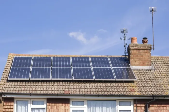 Framed Print : Solar panels for heating domestic hot water, on roof of house, Surrey, England, September Framed Print : Solar panels for heating domestic hot water, on roof of house, Surrey, England, September