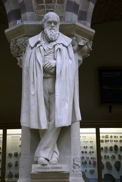 Statue of Charles Darwin, Oxford University Museum of Natural History, Oxford, Oxfordshire, England