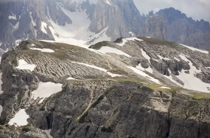 Framed Print : Stone stripes from frost heave in high altitude tundra, Tre Cime, Dolomites, Italian Alps, Italy, June Framed Print : Stone stripes from frost heave in high altitude tundra, Tre Cime, Dolomites, Italian Alps, Italy, June