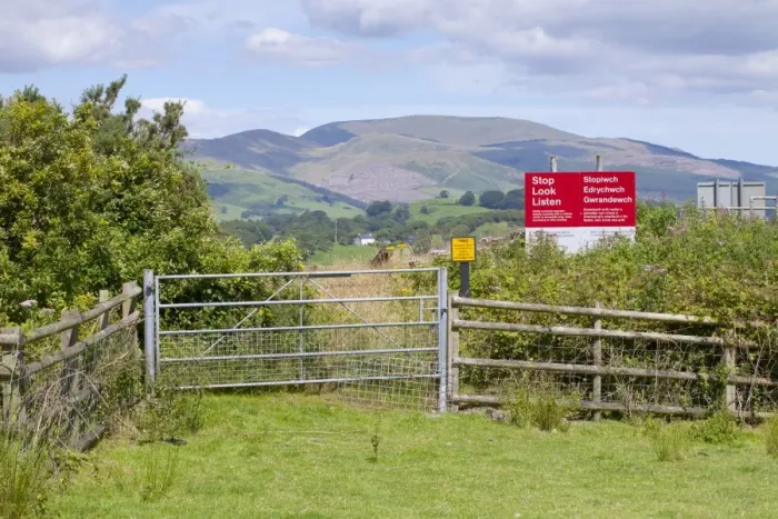 Framed Print : Stop, Look, Listen and Be Aware This Is An Acess To A Legally Protected Environment Site sign warning railworkers that Framed Print : Stop, Look, Listen and Be Aware This Is An Acess To A Legally Protected Environment Site sign warning railworkers that
