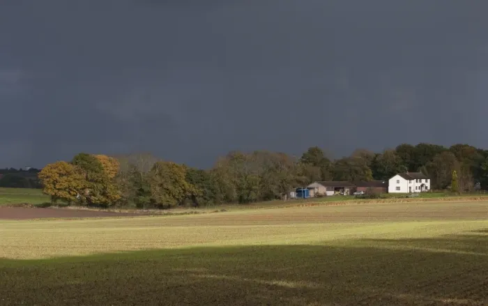 Framed Print : Stormclouds over arable farmland and farmhouse, Marsham, Norfolk, England, November Framed Print : Stormclouds over arable farmland and farmhouse, Marsham, Norfolk, England, November