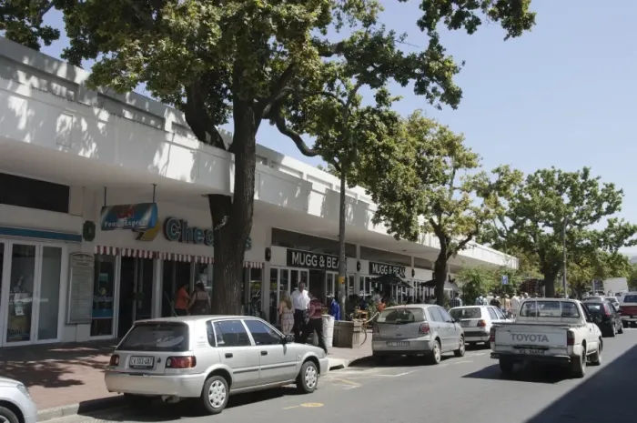 Framed Print : Street tree growing through building in town, Stellenbosch, Western Cape, South Africa