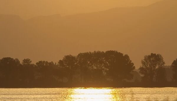 Sunrise over Lake Kerkini, Northern Greece. An important habitat for bird migration