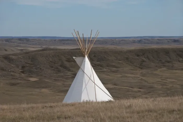 Framed Print : Teepee in shortgrass prairie habitat, West Bloc, Grasslands N. P. Southern Saskatchewan, Canada, october Framed Print : Teepee in shortgrass prairie habitat, West Bloc, Grasslands N. P. Southern Saskatchewan, Canada, october