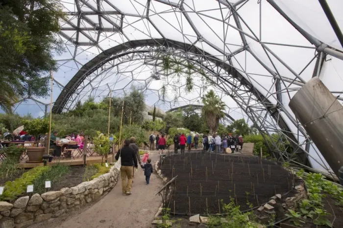 Framed Print : Tourists inside Mediterranean biome, Mediterranean Biome, Eden Project, Cornwall, England, May Framed Print : Tourists inside Mediterranean biome, Mediterranean Biome, Eden Project, Cornwall, England, May