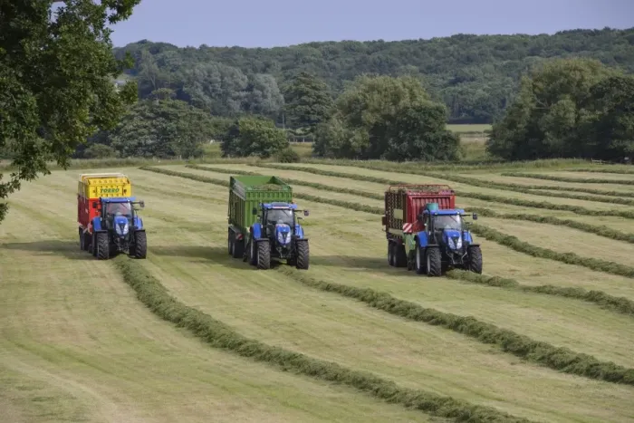 Framed Print : Three tractors with forage wagons picking up mowed grass, Grimsargh, Preston, Lancashire, England, July Framed Print : Three tractors with forage wagons picking up mowed grass, Grimsargh, Preston, Lancashire, England, July