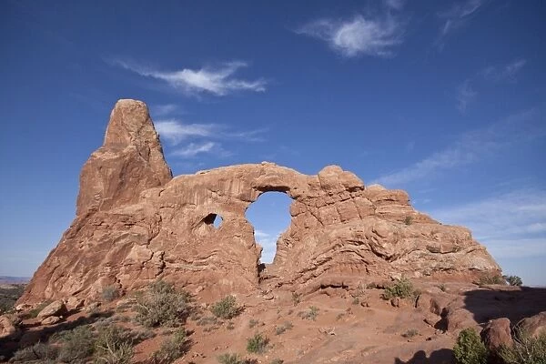 Turret Arch made of Entrada Sand stone at Arches National Park, Utah, America