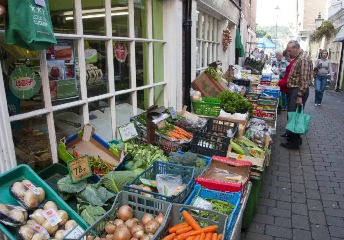 Framed Print : Vegetables and fruit for sale outside greengrocers shop, Ludlow, Shropshire, England, september Framed Print : Vegetables and fruit for sale outside greengrocers shop, Ludlow, Shropshire, England, september